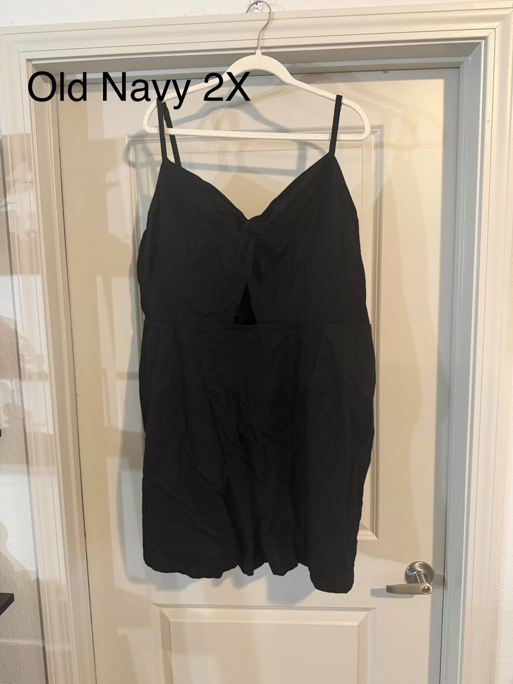 Old Navy Black Spaghetti-Strap Chemise with Twist Front